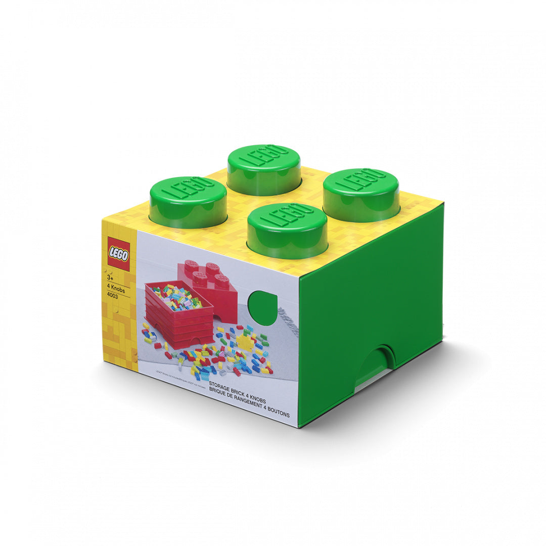 Pojemnik LEGO Brick 4 zielony w kształcie dużej cegły do przechowywania klocków LEGO