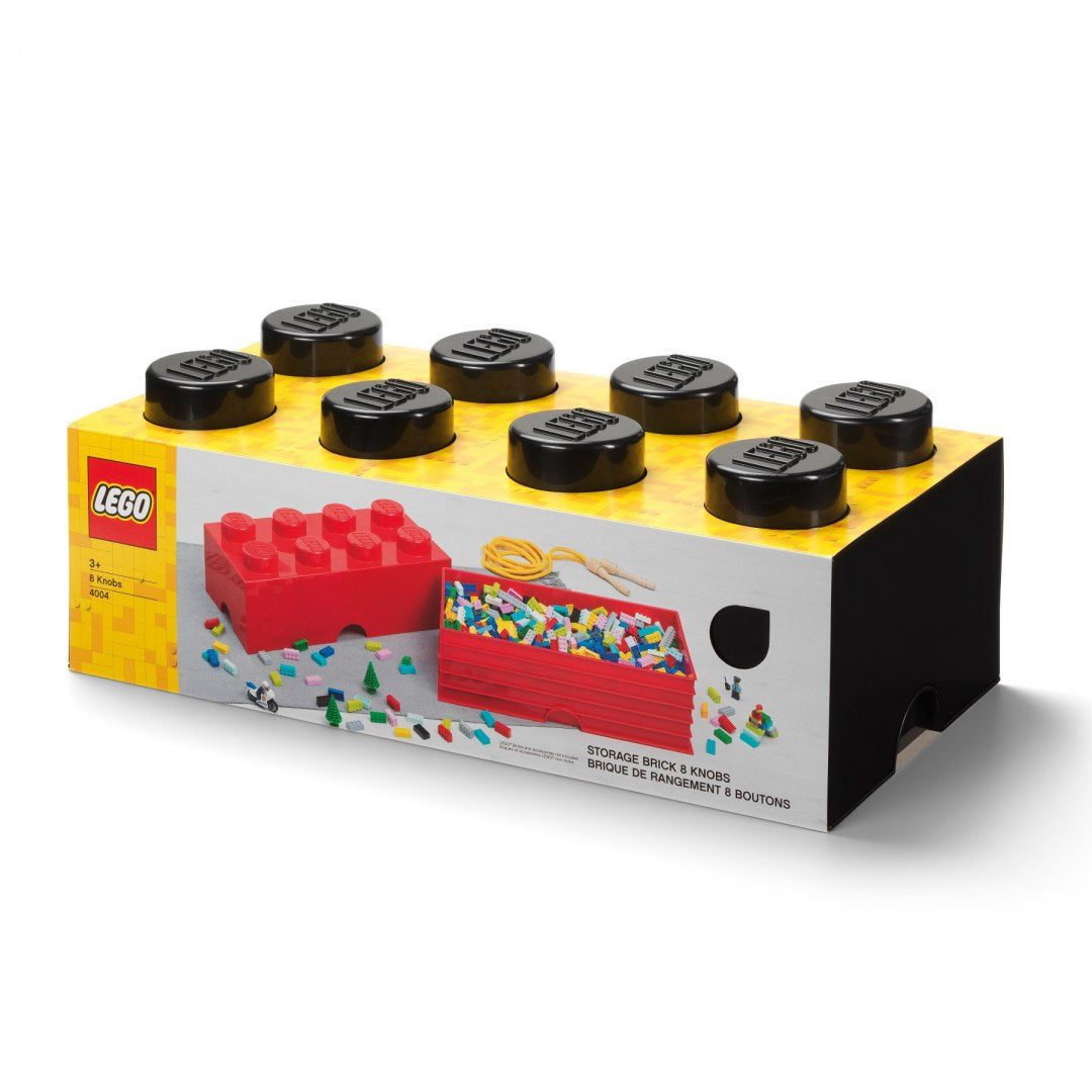 Pojemnik LEGO Brick 8 czarny do przechowywania klocków z charakterystycznymi wypustkami