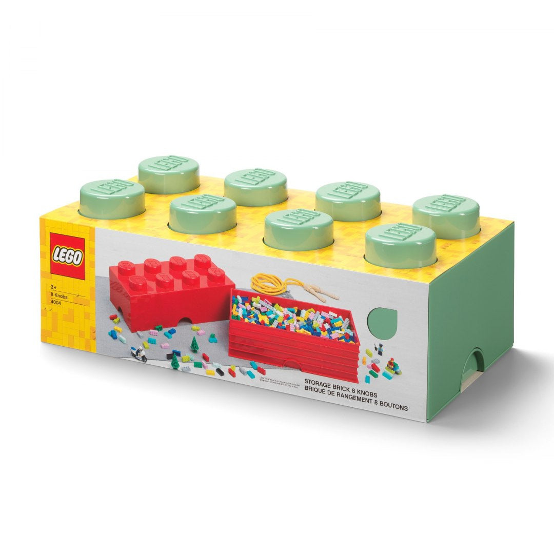 Pojemnik LEGO Brick 8 oliwkowy na klocki z motywem dużej klockowej cegły z 8 wypustkami