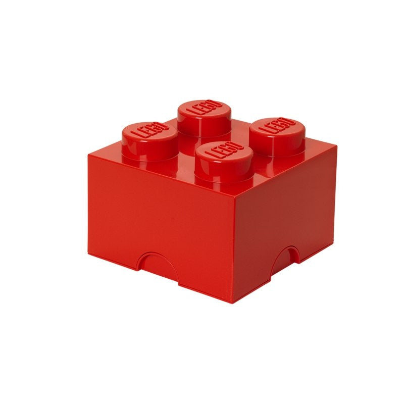 Pojemnik LEGO Brick 4 czerwony w kształcie klasycznej czerwonej cegiełki LEGO z czterema wypustkami