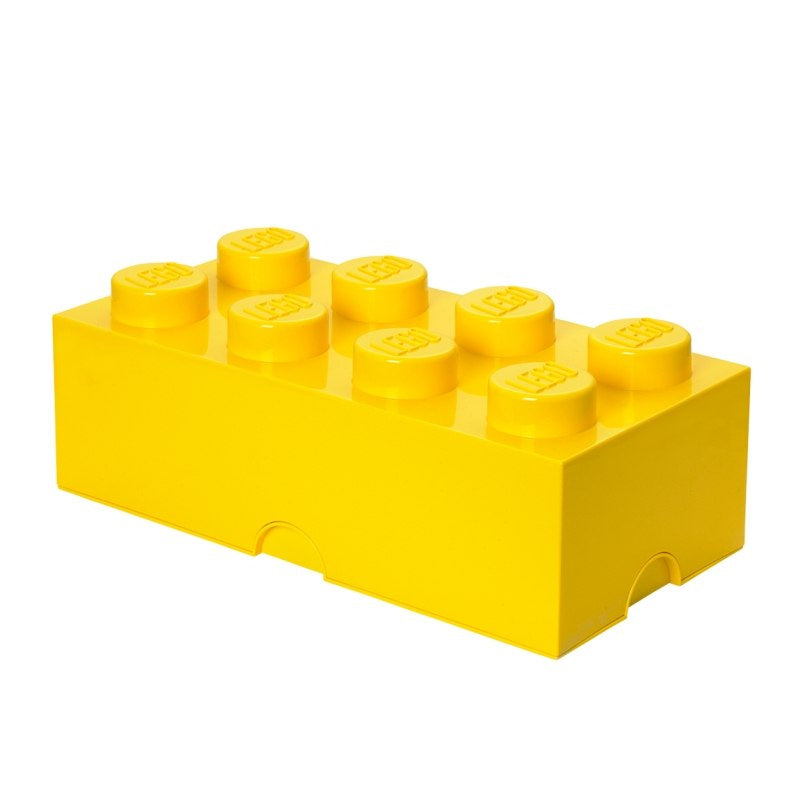 Żółty pojemnik LEGO Brick 8 w kształcie klasycznej klocka LEGO do przechowywania zabawek