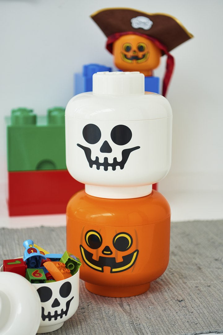 Pojemnik LEGO dynia i czaszka do przechowywania klocków LEGO z halloweenowym motywem