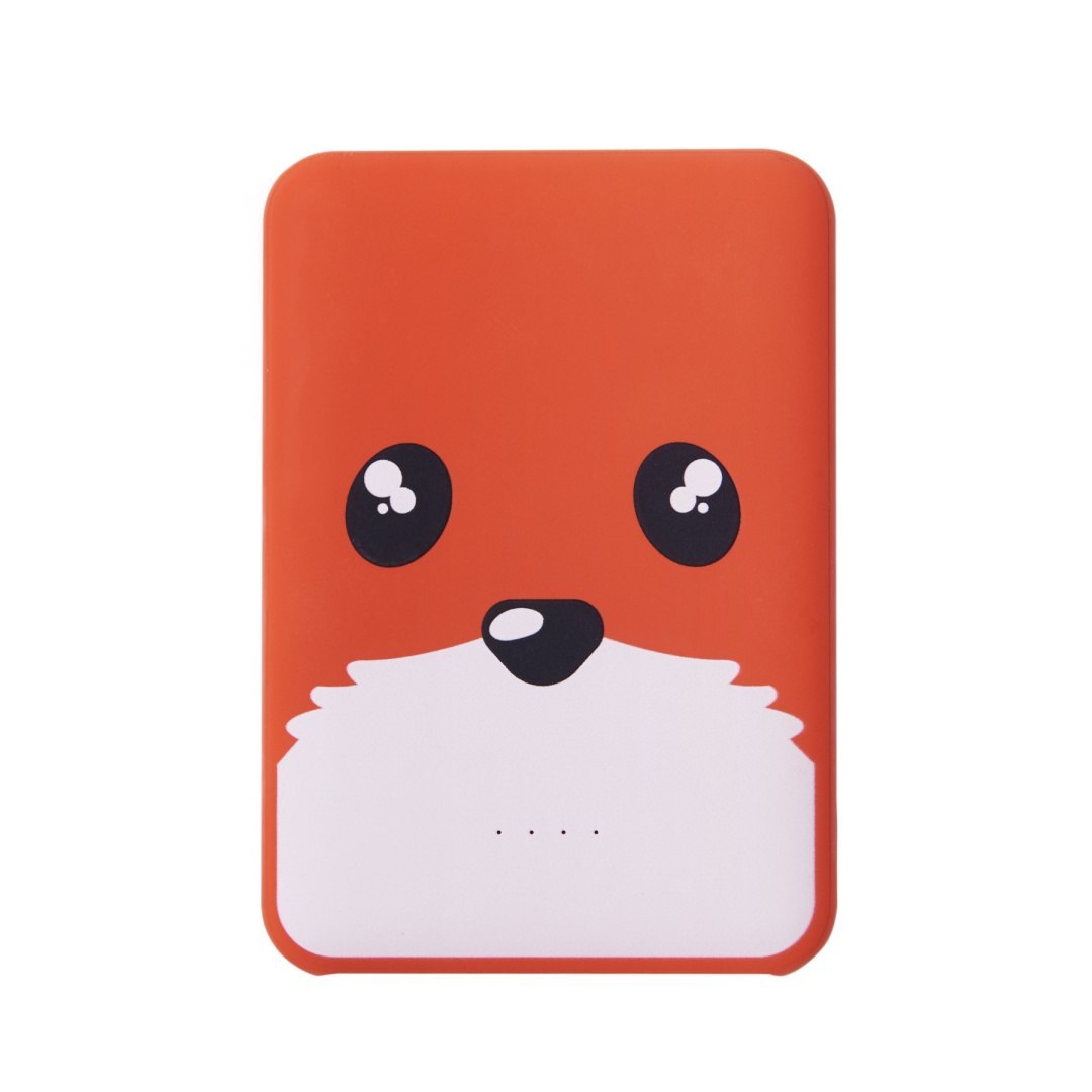 powerbank lis 5000 mAh w kształcie pomarańczowego lisa z białym pyszczkiem od Yamann