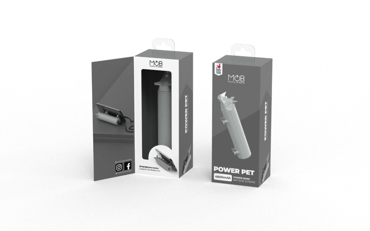 Powerbank nosorożec 4800 mAh Yamann w oryginalnym opakowaniu z widocznym kablem i etui