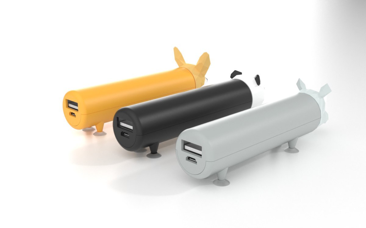 Powerbank nosorożec 4800 mAh w trzech kolorach żółtym, czarnym i szarym od Yamann