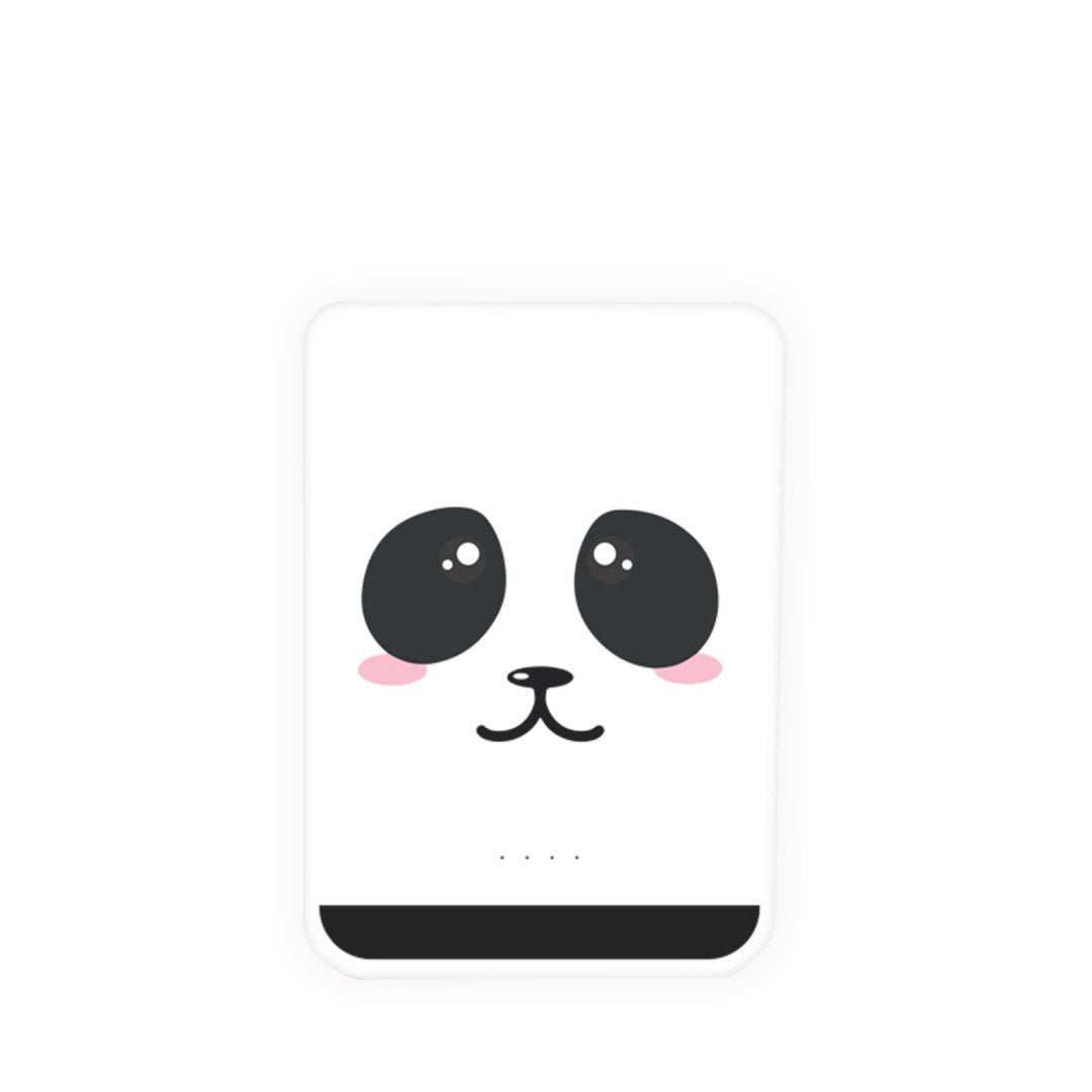 Powerbank panda 5000 mah marki Yamann w białym kolorze z uroczym nadrukiem pandy