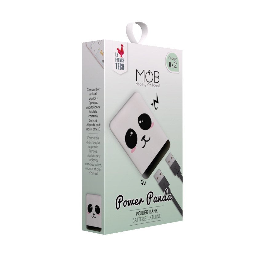 Powerbank panda 5000 mah Yamann z uroczym motywem pandy i podwójnym portem ładowania