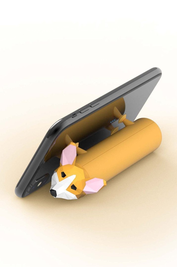 Powerbank piesek corgi Yamann w kształcie psa z funkcją podpórki pod telefon