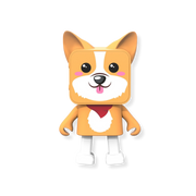 Głośnik bezprzewodowy corgi w kształcie uroczego psa z pomarańczowym futerkiem i białymi detalami