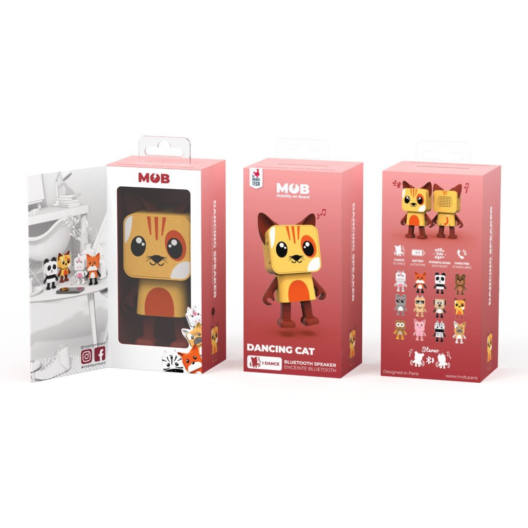 Butelka LEGO 500 ml z motywem kota Dancing Cat w czerwonym opakowaniu MOB