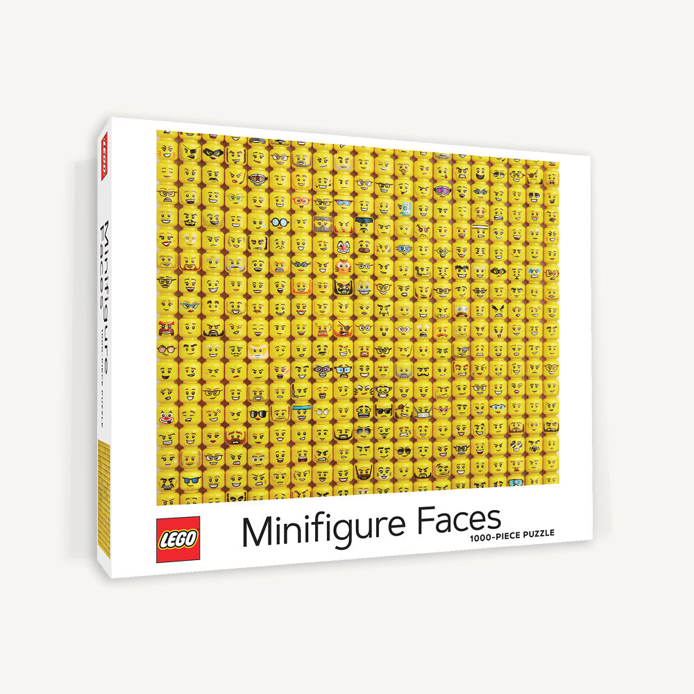 Puzzle LEGO minifigurki z 1000 elementów przedstawiające różne twarze minifigurek LEGO
