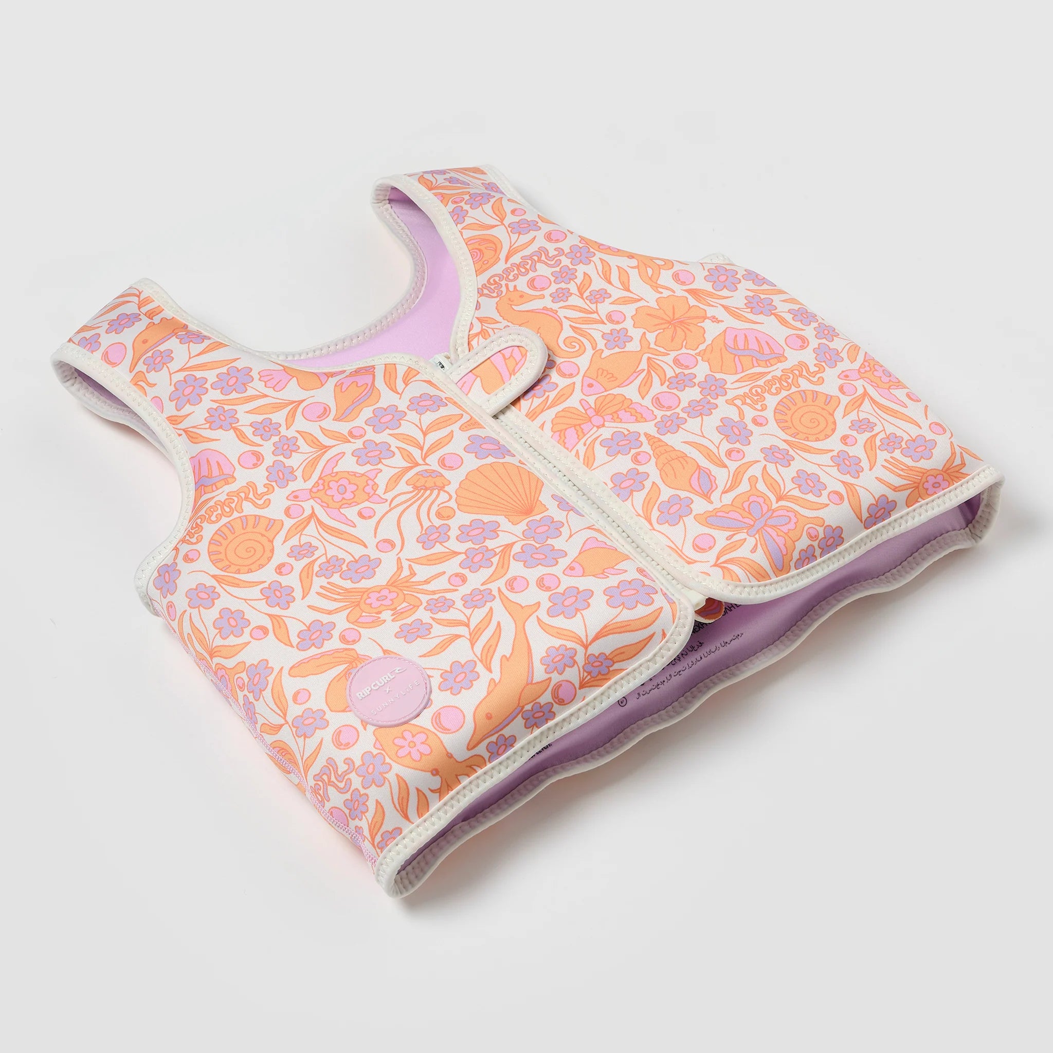 Kolorowa kamizelka do pływania dla dzieci z kwiatowym wzorem marki Yamann