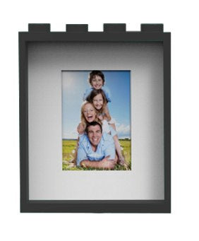 czarna ramka LEGO na zdjęcia czarna z rodzinnym zdjęciem w środku