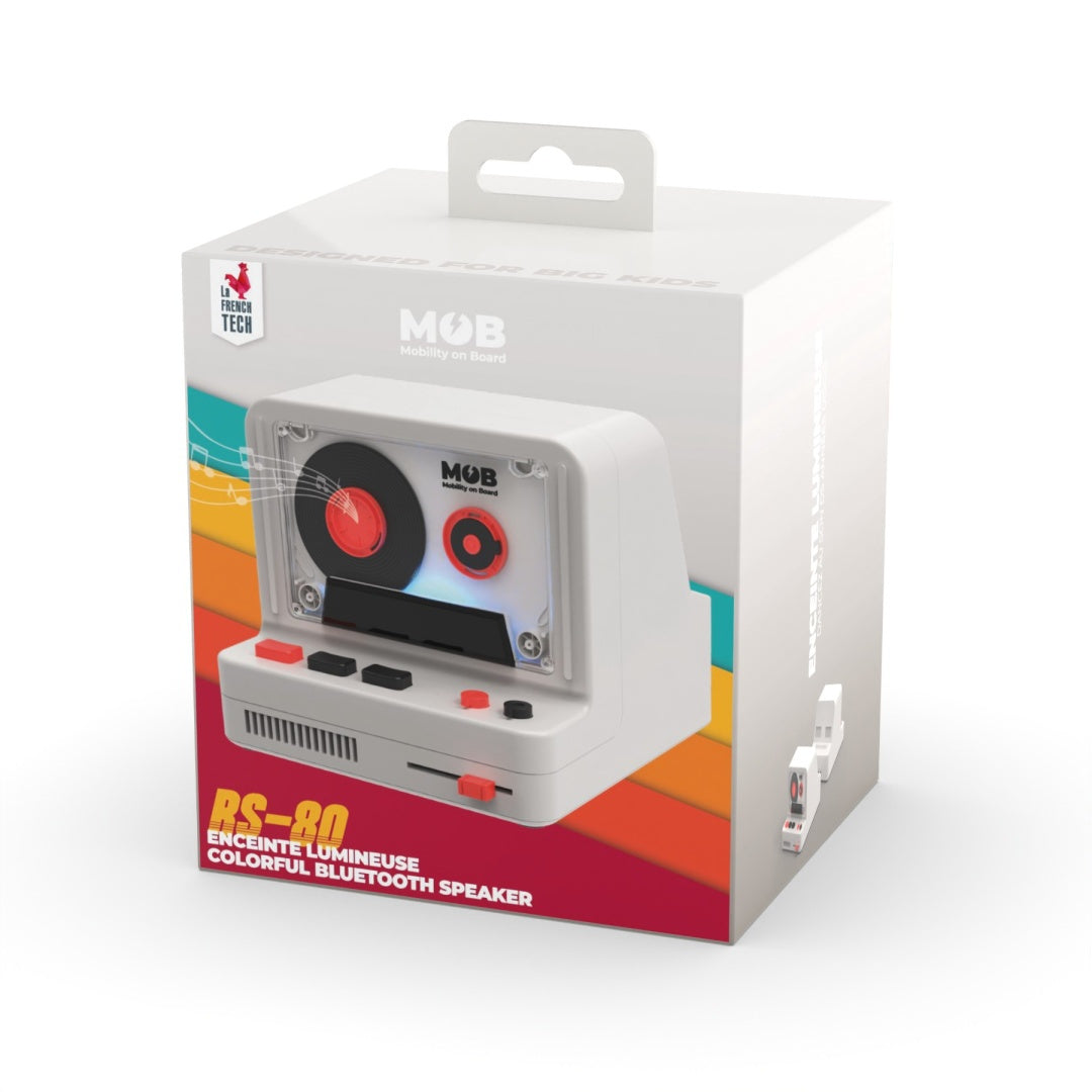 Yamann retro głośnik bezprzewodowy w stylu kasety magnetofonowej z kolorowym oświetleniem