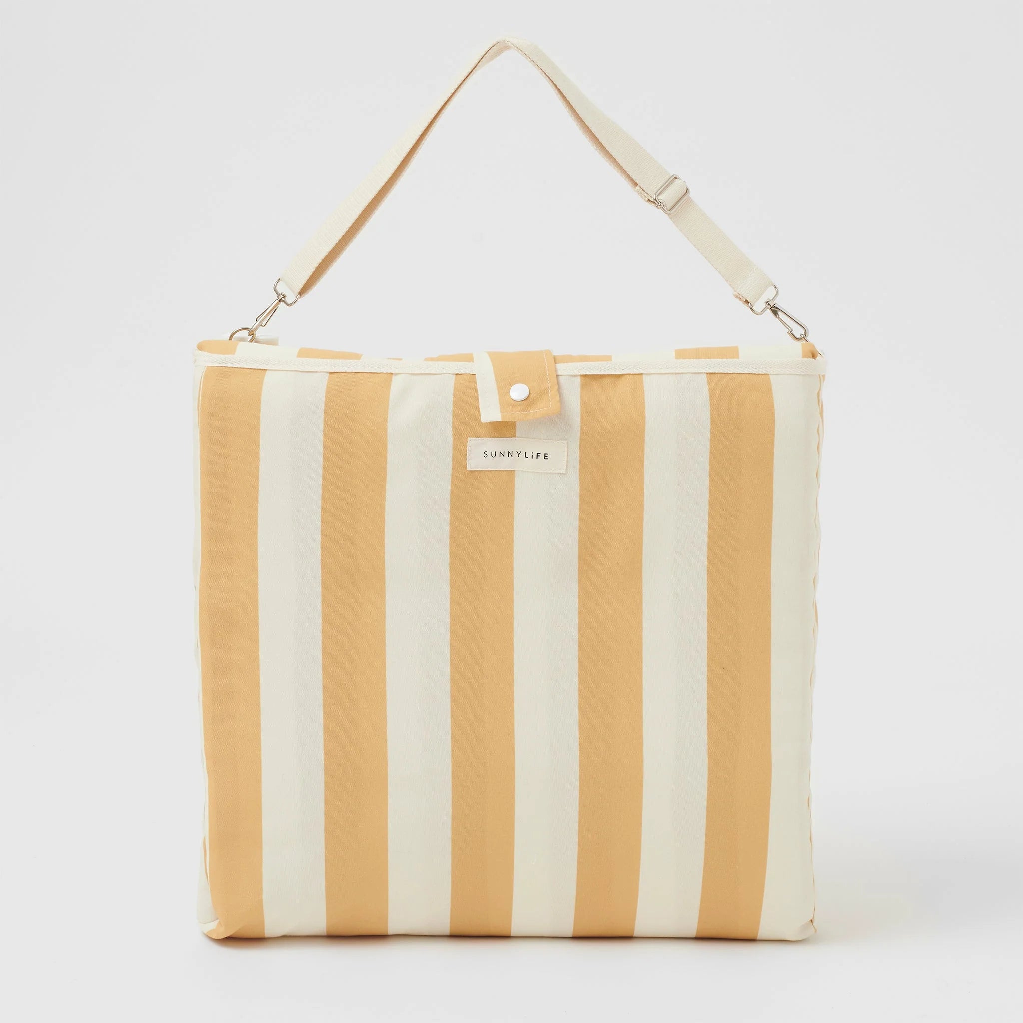 Torba z paskiem na ramię w paski do przenoszenia rozkładanego leżaka plażowego Sunny Life