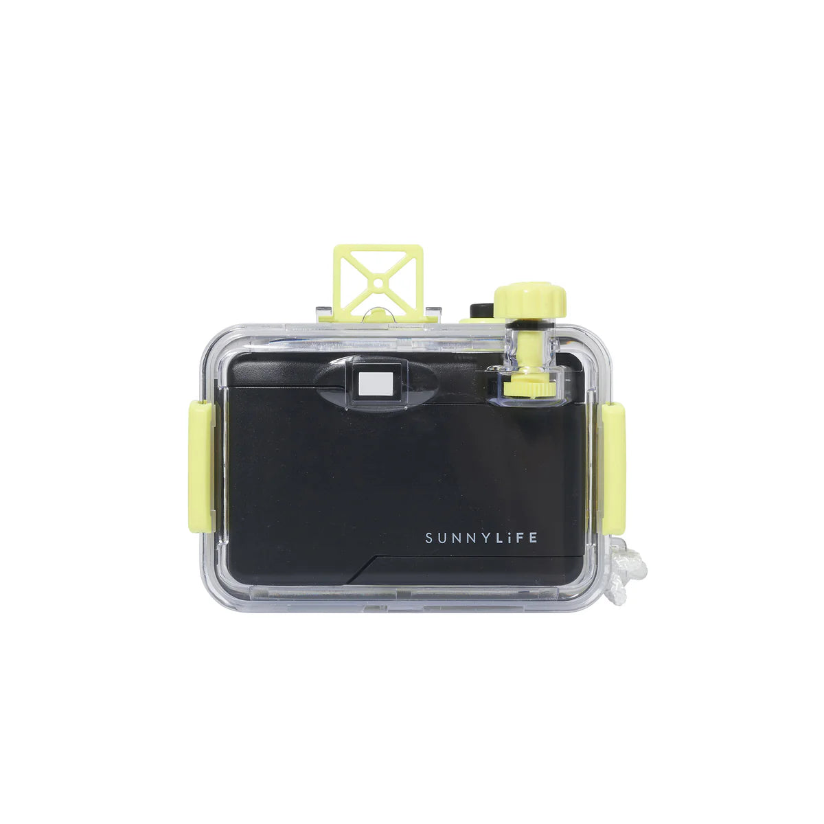 Podwodny aparat analogowy 35 mm Sunny Life z żółtymi elementami i przezroczystą obudową