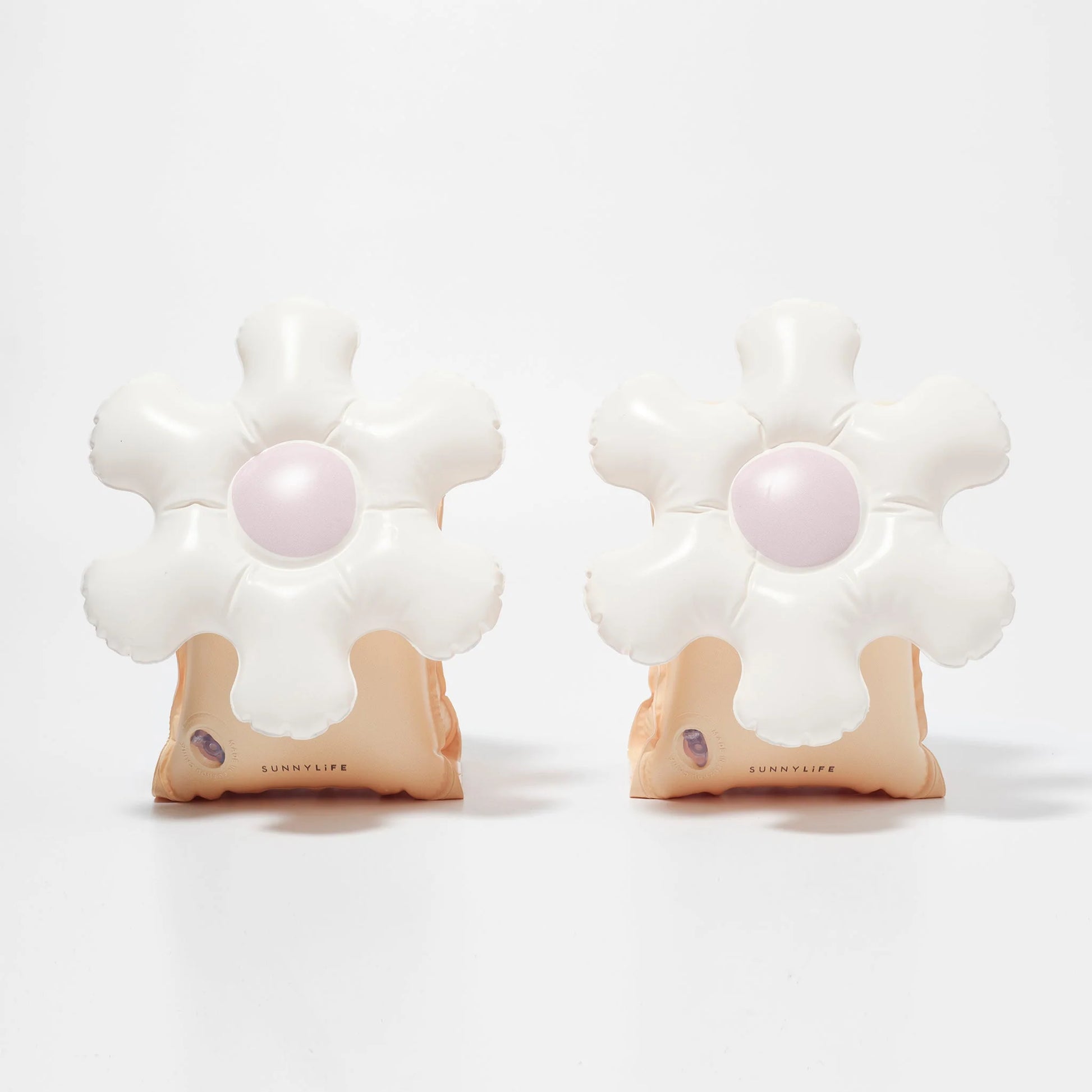 Dmuchane rękawki dla dzieci SUNNY LIFE w kształcie białych kwiatów z różowym środkiem