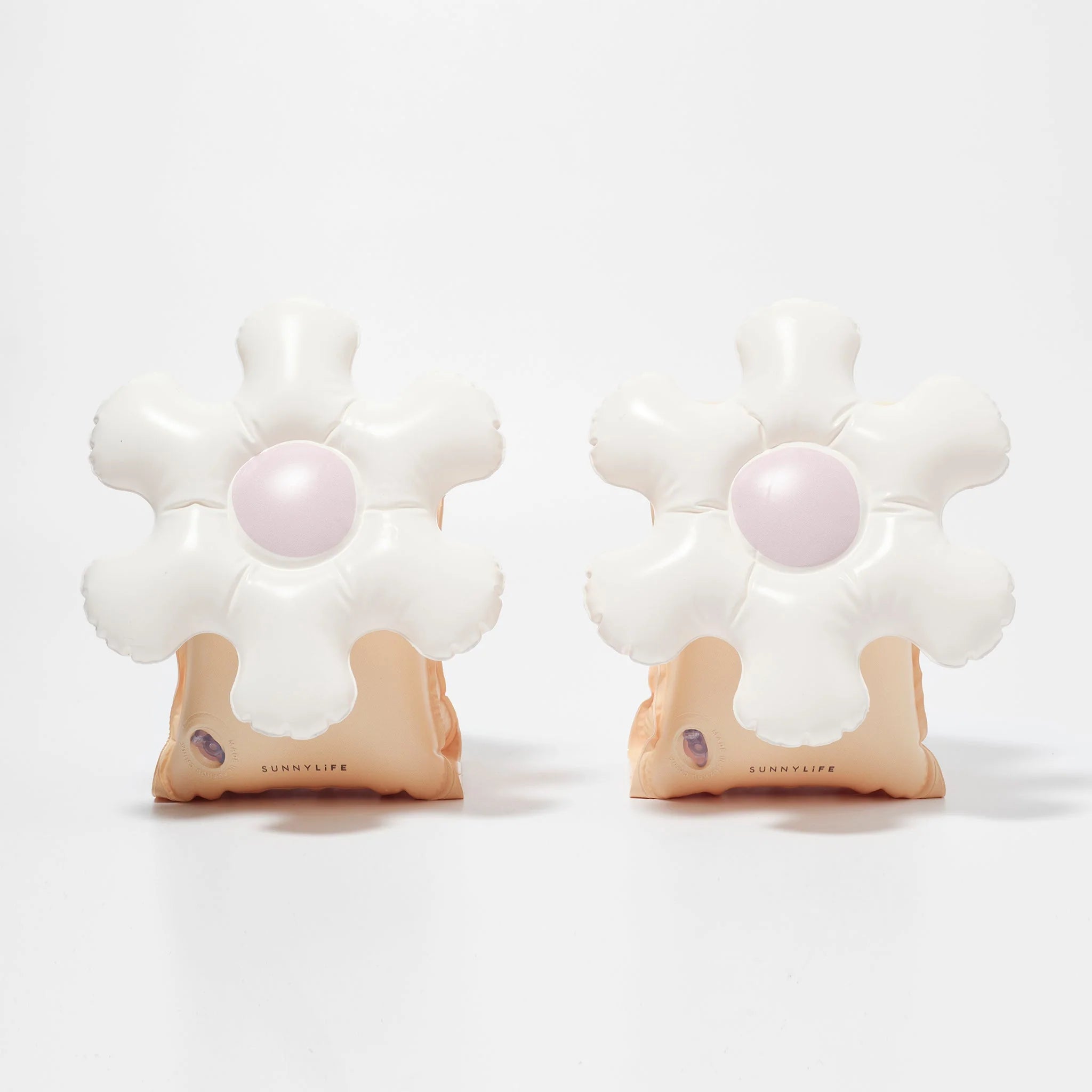 Dmuchane rękawki dla dzieci SUNNY LIFE w kształcie białych kwiatów z różowym środkiem