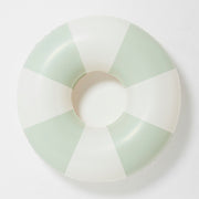 Koło do pływania dla dorosłych marki SUNNY LIFE w biało-zielone paski do relaksu w basenie