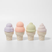 Zabawki do kąpieli dla dzieci w kształcie lodów w pastelowych kolorach od LOQI