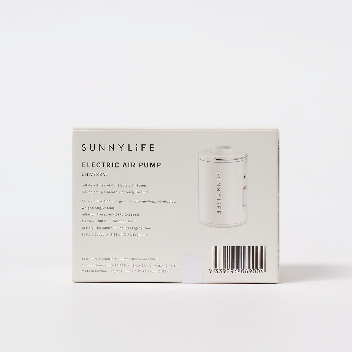 Elektryczna pompka do materaca SunnyLiFE uniwersalna biała od LOQI w opakowaniu