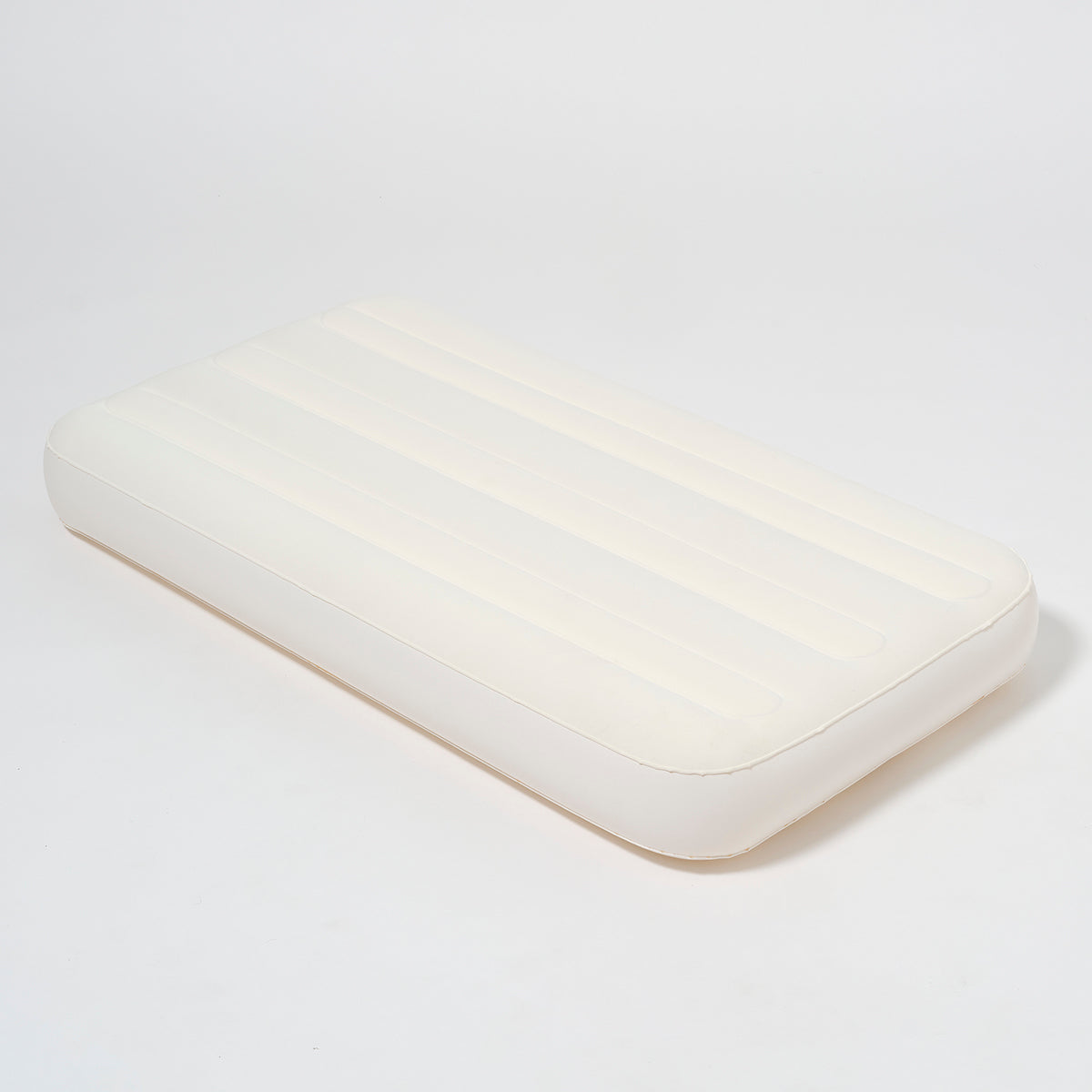 LOQI dmuchane łóżko dziecięce w kolorze białym z wygodną powierzchnią do spania