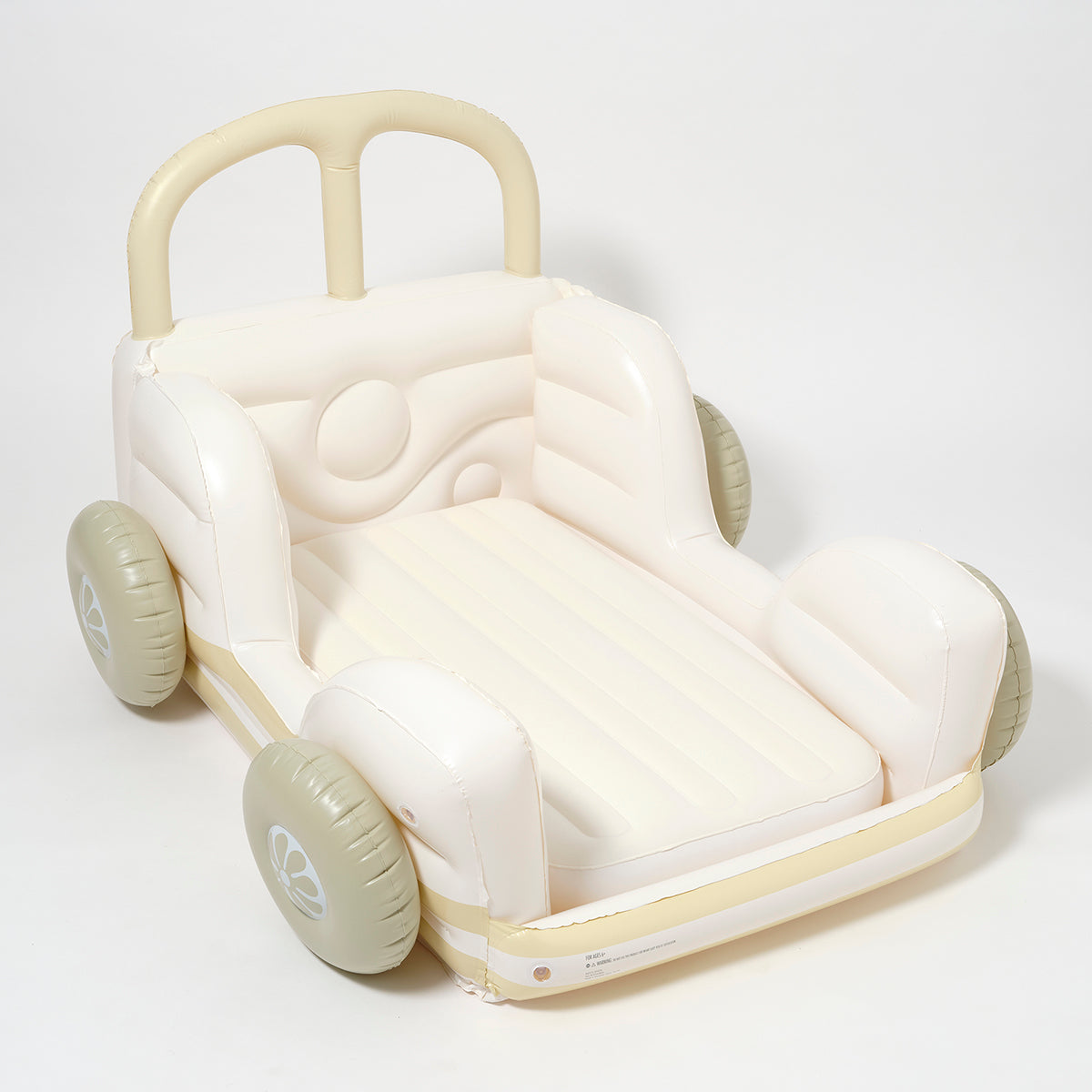 LOQI dmuchane łóżko dziecięce samochód w beżowych kolorach dla maluchów
