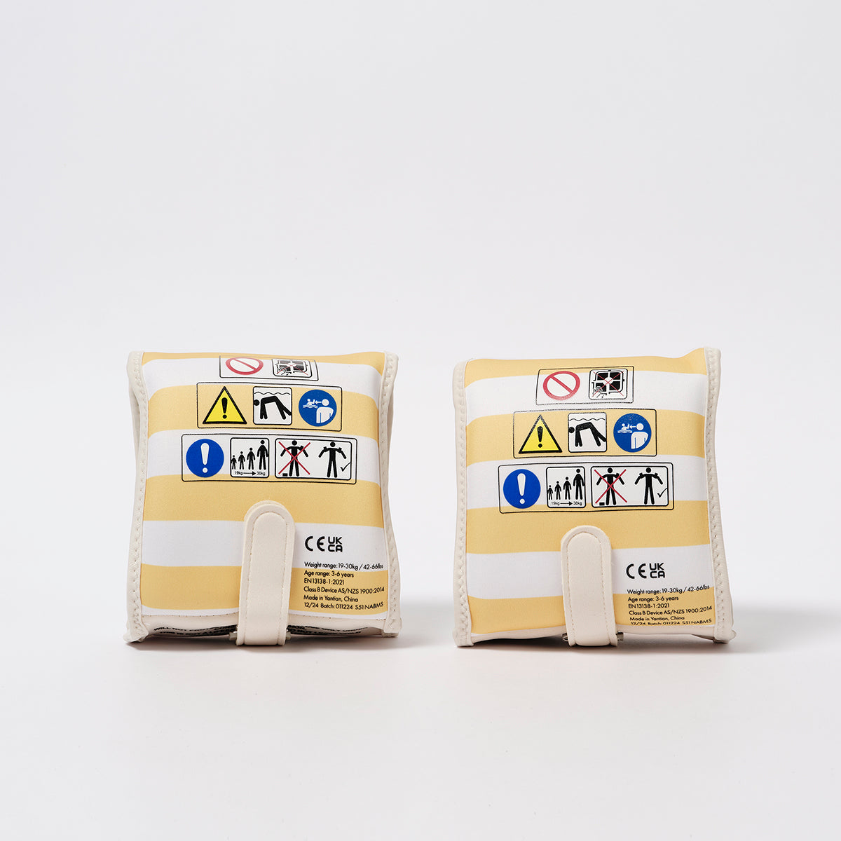 LOQI rękawki do pływania dla dzieci w paski z oznaczeniami bezpieczeństwa