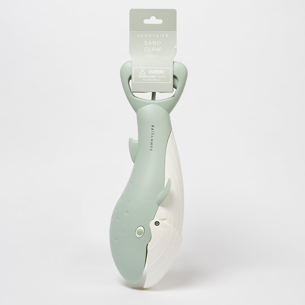 Łapki do piasku wieloryb firmy LOQI w kolorze mięty do zabawy na plaży