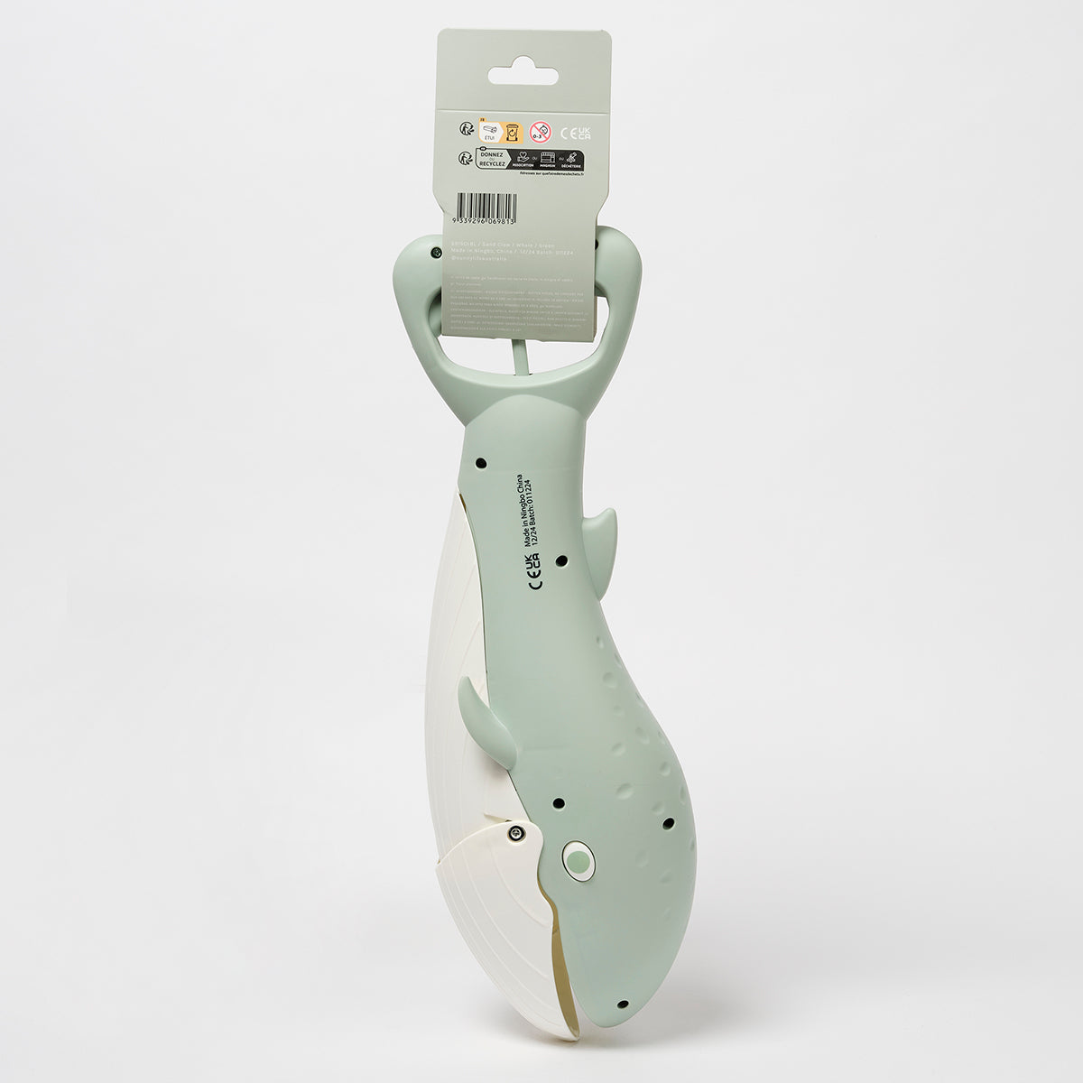 Łapki do piasku wieloryb marki LOQI w kolorze szaro-białym do zabawy na plaży