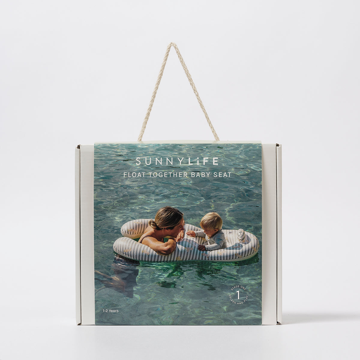Pływający fotelik dla niemowląt Sunny Life z miękkim materiałem i bezpiecznym uchwytem do pływania
