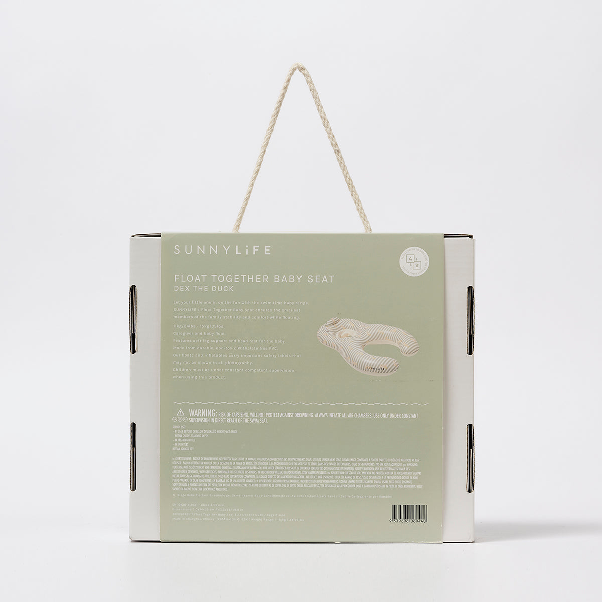 Opakowanie pływającego fotelika dla niemowląt Sunny Life z uchwytem do przenoszenia
