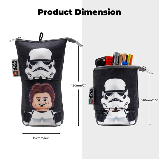 Piórnik LEGO Star Wars Han Solo czarny z nadrukiem postaci i miejscem na przybory szkolne