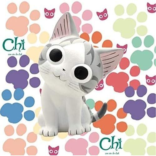 Skarbonka dla dzieci kot Plastoy w kształcie białego kota z dużymi oczami na kolorowym tle