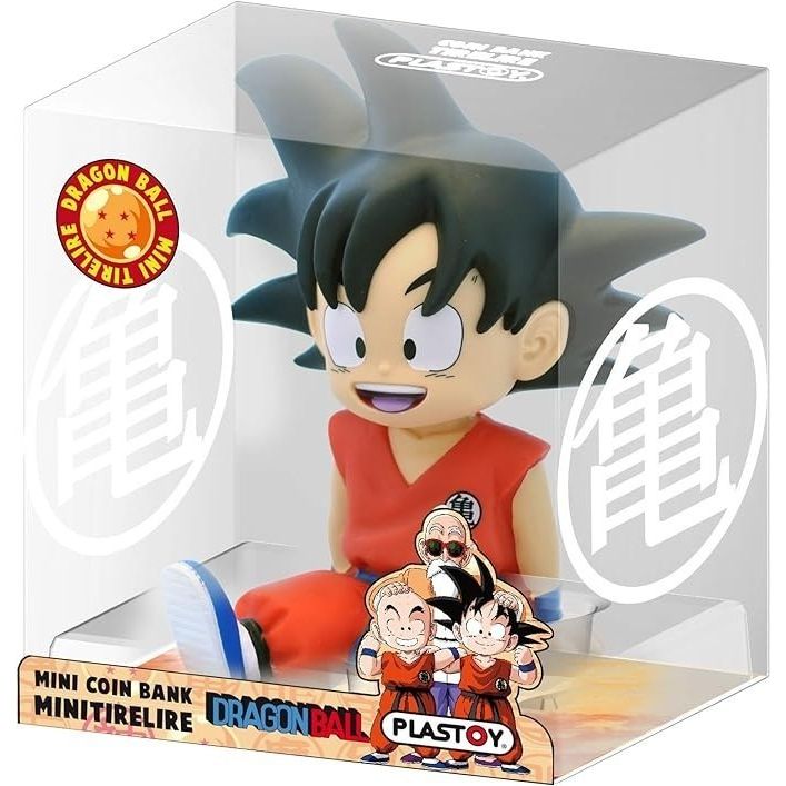 Skarbonka Dragon Ball z figurką Goku w pudełku od Plastoy idealna dla fanów anime