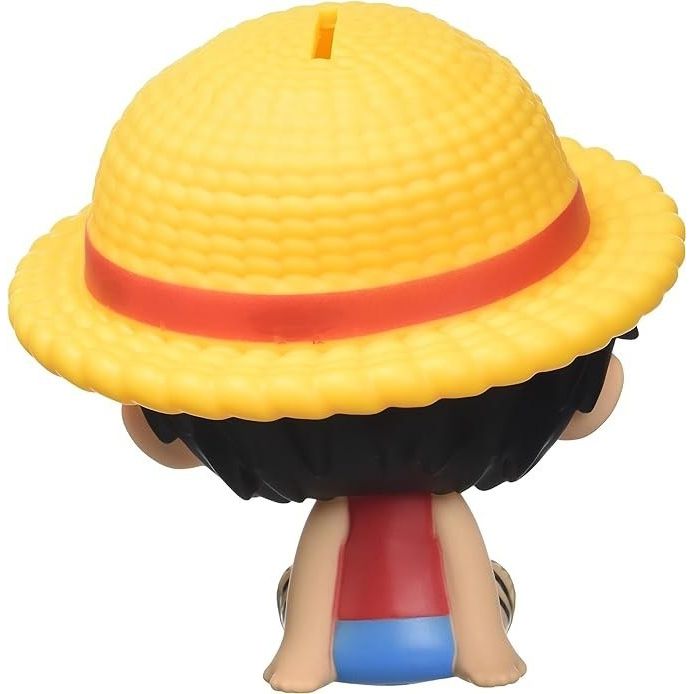 Skarbonka One Piece Chibi Luffy przedstawiająca postać Luffy z charakterystycznym żółtym kapeluszem