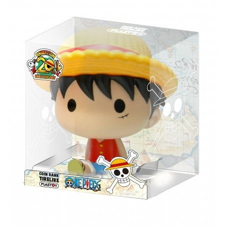 Skarbonka One Piece Chibi Luffy w przezroczystym opakowaniu z logo Plastoy