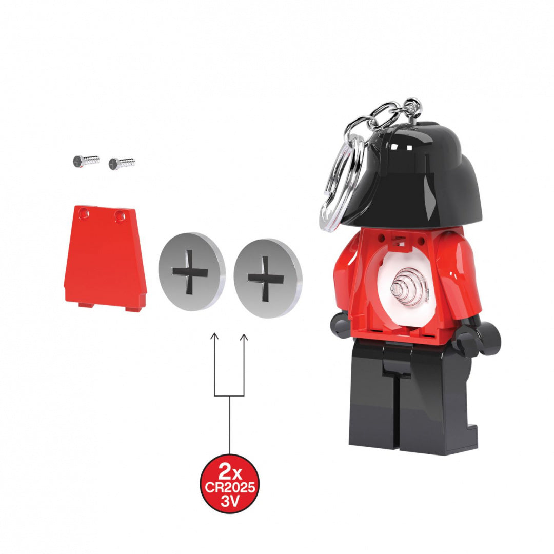 brelok LEGO Star Wars Darth Vader z wymiennymi bateriami i metalowym kółkiem do kluczy