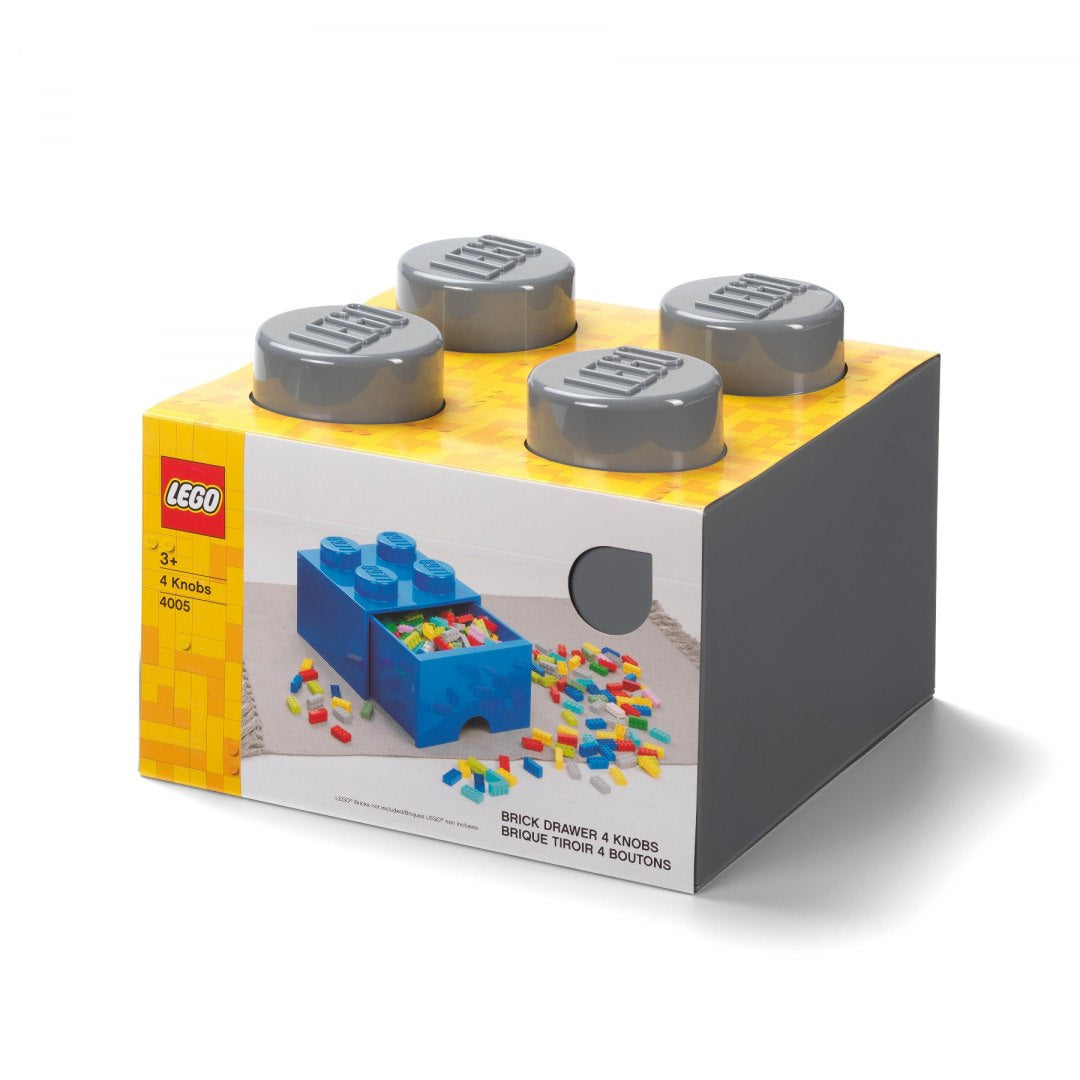 Szuflada LEGO Brick 4 ciemnoszary pojemnik na klocki z 4 gałkami w kształcie klocków LEGO