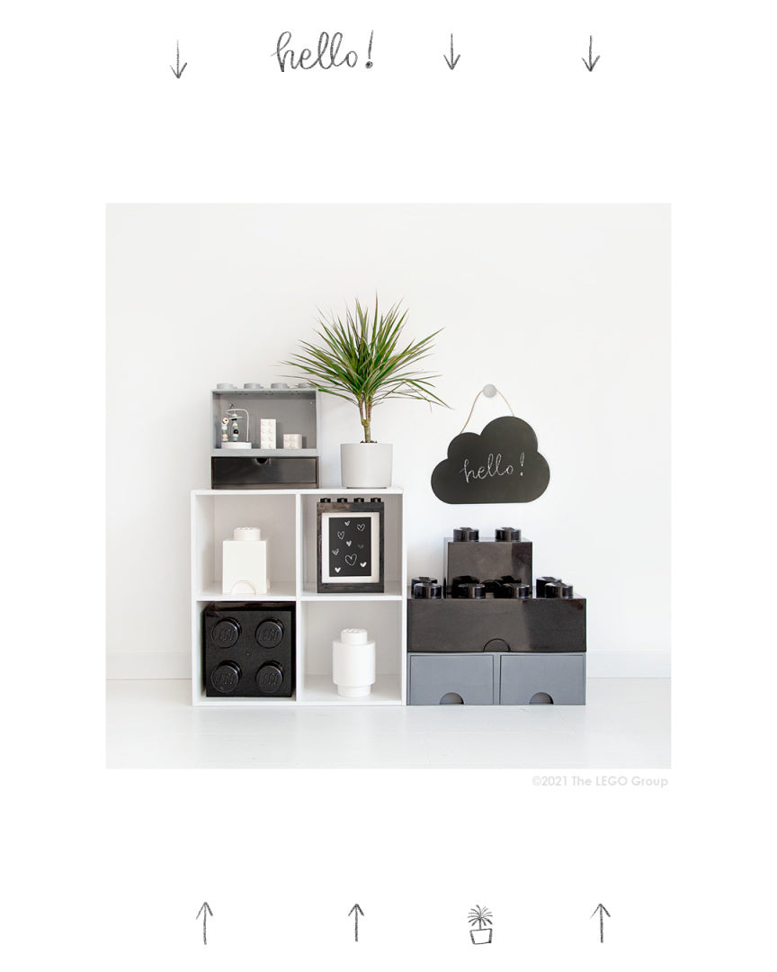 Nowoczesna szuflada LEGO Brick 4 ciemnoszary w formie klocków do organizacji przestrzeni