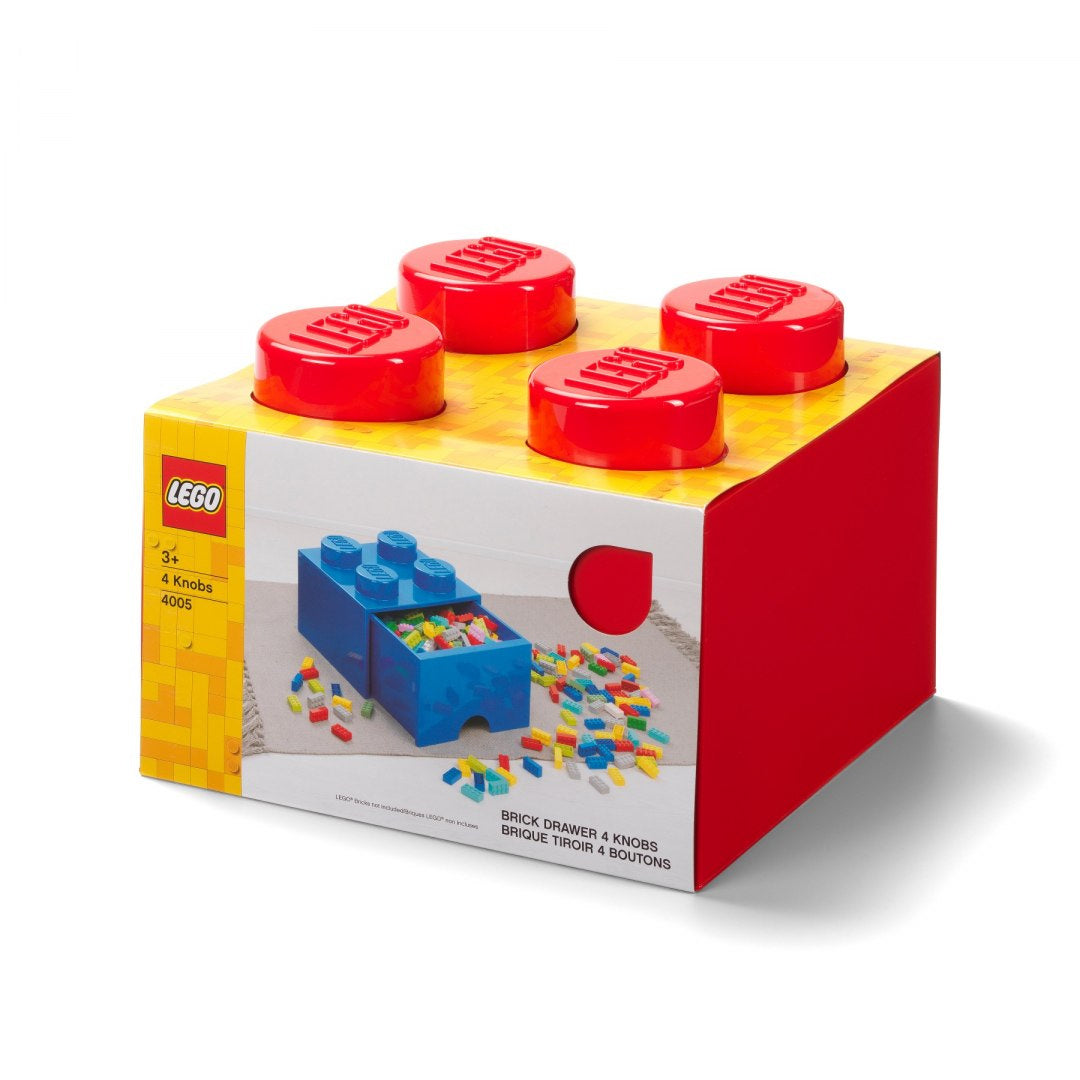 LEGO szuflada LEGO Brick 4 czerwona do przechowywania klocków z 4 uchwytami