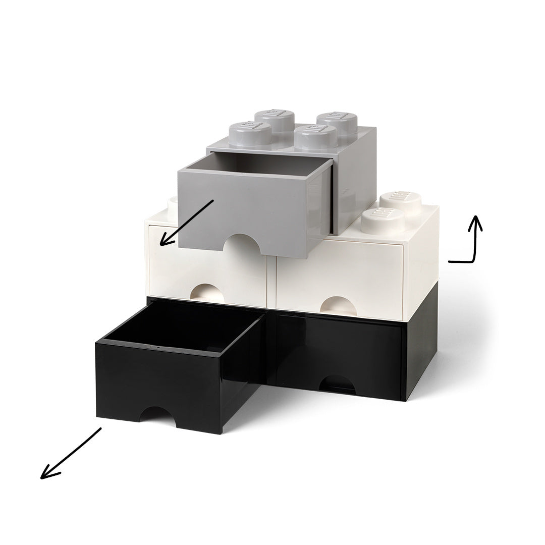 Szuflada LEGO Brick 8 czarna modułowa pojemnik do przechowywania w kształcie klocka LEGO