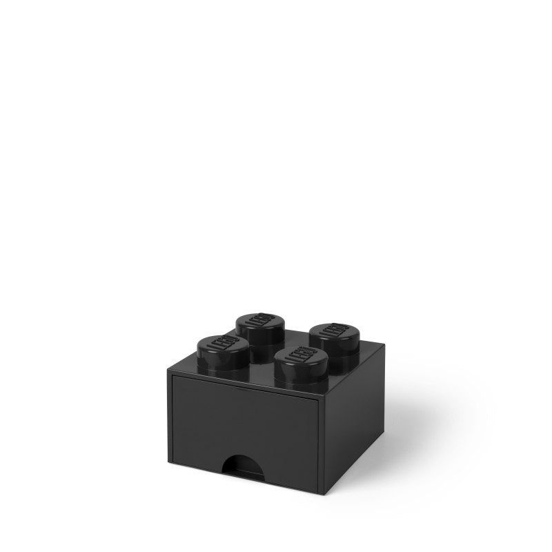 Czarna szuflada LEGO Brick 4 czarna w kształcie klocka z czterema wypustkami