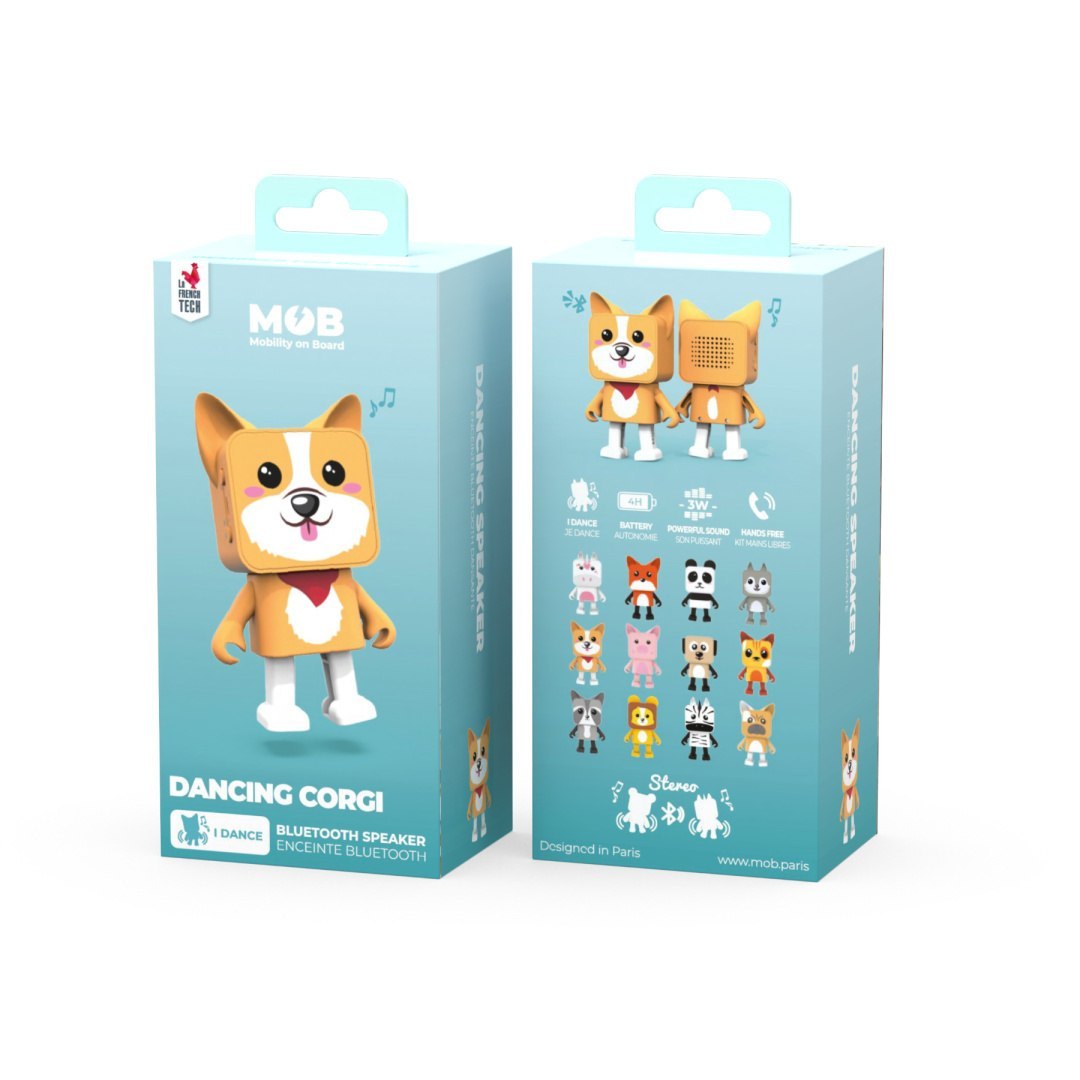 Głośnik bezprzewodowy corgi Dancing Corgi z funkcją Bluetooth i tańczącą figurką psa
