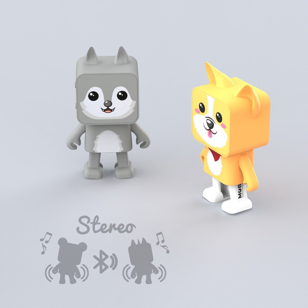 Słodkie figurki tańczący głośnik bezprzewodowy wilk i pies do bezprzewodowego odtwarzania muzyki