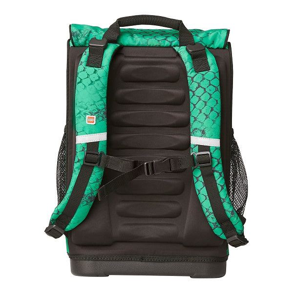 Tornister LEGO Ninjago Lloyd w zielono-czarnych kolorach z wyściełanymi szelkami i paskiem piersiowym