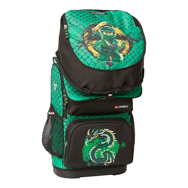 Zielony tornister LEGO Ninjago Lloyd z motywem wojownika i smoka marki Yamann