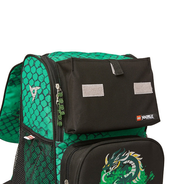 Zielony tornister LEGO Ninjago Lloyd z motywem smoka i praktycznymi kieszeniami