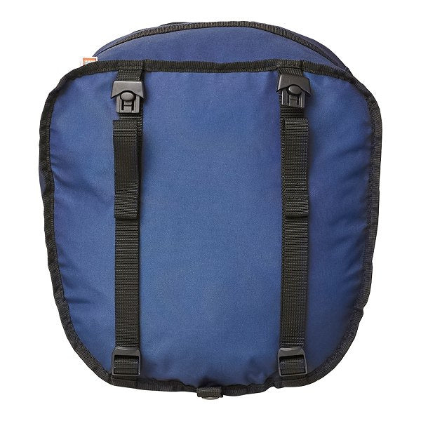 Granatowy tornister LEGO City dla dzieci z czarnymi regulowanymi szelkami i prostym designem