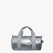 Torba weekendowa srebrna Yamann z miękkimi uchwytami i metalicznym wykończeniem idealna na krótkie wyjazdy